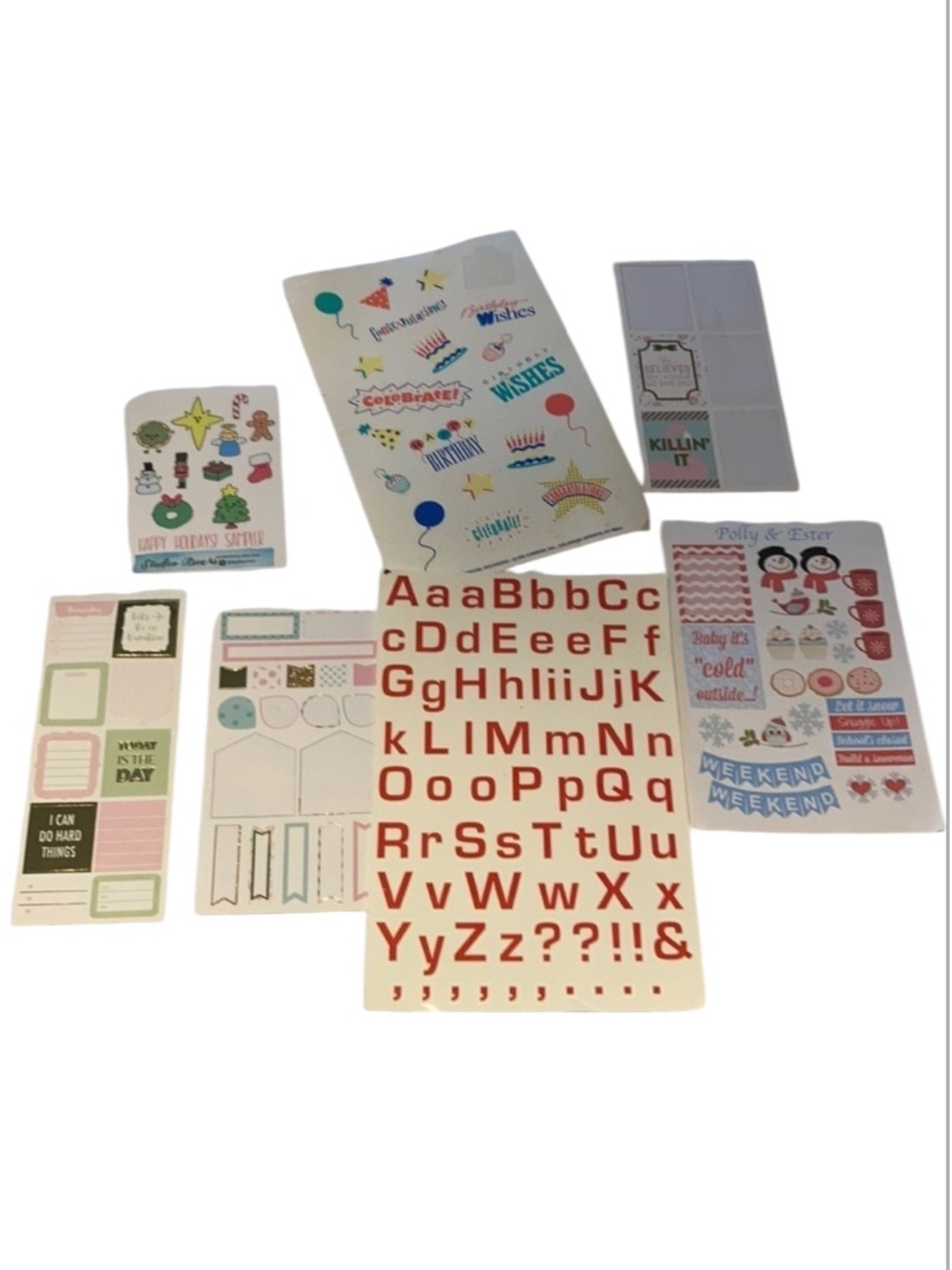 A lot of used stickers